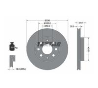 TEXTAR 2x Dischi Freno Anteriore Ø236 MM Ventilato per Chevrolet Spark Aveo