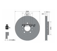 TEXTAR 2x Dischi Freno Anteriore Ø280 MM Ventilato Rivestito per Dacia Duster