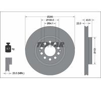 TEXTAR 2x Dischi Freno Anteriore Ventilato Rivestito per MG
