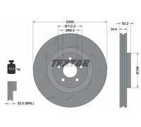 TEXTAR 2x Dischi Freno Anteriore Ventilato Rivestito per Porsche Macan