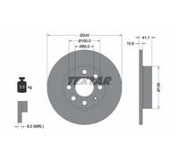TEXTAR 2x Disco Freni Anteriore Ø240 MM Pieno per Opel Corsa C F08 F68 1.2 1.0