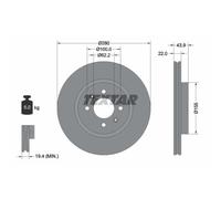 TEXTAR 2x Disco Freni Anteriore Ø280 MM Ventilazione Interna Rivestito per Kia