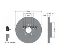 TEXTAR 2x Disco Freni Anteriore Ø295 MM per Mercedes-Benz Cabriolet A124 300