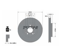 TEXTAR 2x Disco Freni Anteriore Ø300 MM Ventilazione Interna per Benz SLK R171