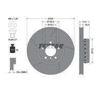 TEXTAR 2x Disco Freni Anteriore Ø340 MM Angesenkt per BMW 1er F20 118i