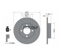 TEXTAR 2X Disco Freno Anteriore Ø239 Mm Per VW Golf II 19E 1G1 1.3 Polo 86C 80
