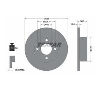 TEXTAR 2X Disco Freno Anteriore Ø256 MM Completo Per Audi 80 8C B4 2.0 1.9 TDI