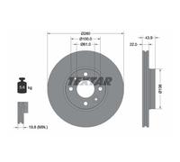 TEXTAR 2X Disco Freno Anteriore Ø260Mm Ventilato Per Renault Clio III BR0/1