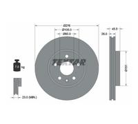 TEXTAR 2X Disco Freno Anteriore Ø276 Mm Ventilato Per Opel Astra J P10 2.0