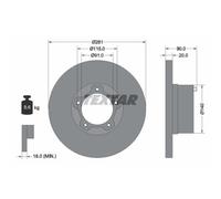 TEXTAR 2X Disco Freno Anteriore Ø281 Mm Completo Per VW LT 40-55 I