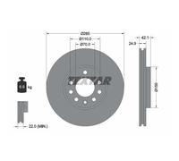 TEXTAR 2X Disco Freno Anteriore Ø285Mm Ventilato Per Opel Vectra C Saab 9-3