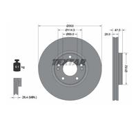 TEXTAR 2X Disco Freno Anteriore Ø303 Mm Ventilato Per KIA Opirus GH 3.5