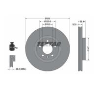 TEXTAR 2X Disco Freno Anteriore Ø333 Mm Ventilato Per VW Multivan V 7HM 7HN