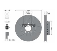 TEXTAR 2X Disco Freno Anteriore Ø340 Mm Scavato Per BMW 1 Serie F20 118I