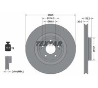 Textar Disco freno 92315103 ventilazione interna per Hyundai i30 Fastback - 2 pezzi