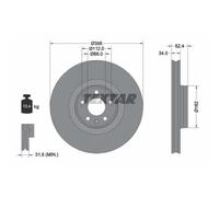 TEXTAR 2X Disco Freno Anteriore Ø356 Mm Ventilato Per Audi A6 Allroad 4GH 4GJ