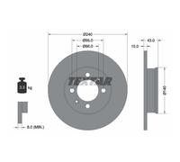 TEXTAR 2X Disco Freno Posteriore Ø240 Mm Completo Per MG MGF RD 1.8I 16V