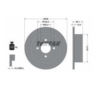 TEXTAR 2x Disco Freno Posteriore Ø258 MM Pieno per BMW 3er Cabriolet E30 320i
