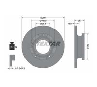 TEXTAR 2X Disco Freno Posteriore Ø288 Mm Voll Per Ford Transit Kasten FY FZ 2.0