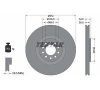 TEXTAR 92098505 Disco freno per AUDI,SEAT,SKODA,VW