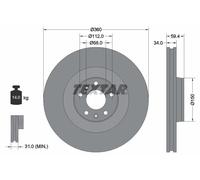 TEXTAR 92122205 Disco freno per AUDI,VW