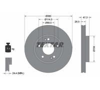 TEXTAR 92133905 Disco freno per HYUNDAI,HYUNDAI (BEIJING),JAC,KIA,KIA (DYK),NAZA
