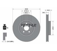 TEXTAR 92135603 Disco freno per TOYOTA