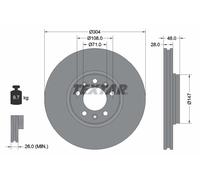 Disco freno ventilazione interna 92157003 TEXTAR per FIAT CITROËN PEUGEOT TOYOTA