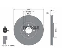 Textar Disco freno 92168503 anteriore ventilato 1 pezzo