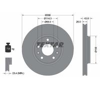 Disco freno con ventilazione esterna 92195603 TEXTAR per RENAULT MEGANE CC