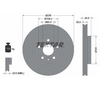 Disco freno TEXTAR 92198903 anteriore, ventilato, 1 Pezzo