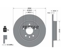 Textar Disco freno 92255603 posteriore pieno per Volvo V50, V40, C30, S40, C70 e Ford