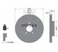 Textar Disco freno 92267603 anteriore ventilato 1 pezzo per MAZDA 3 (BM, BN) 2013-2019