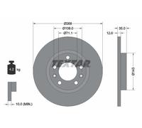 Textar Disco freno 92268003 posteriore pieno 1 pezzo