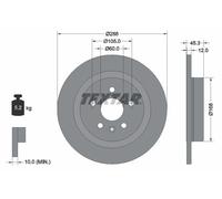 TEXTAR 92275203 Disco freno per CHEVROLET,HOLDEN,OPEL,VAUXHALL