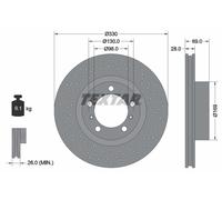 TEXTAR 92279705 Disco freno per PORSCHE