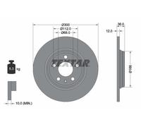 Textar Disco freno 92282803 posteriore pieno 1 pezzo