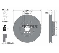 TEXTAR 92288725 Disco freno per ALPINA,BMW,TOYOTA