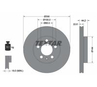 Disco freno TEXTAR 92303803 anteriore, ventilato, 1 pezzo