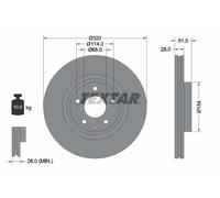 Textar Disco freno 92315203 anteriore ventilato per MAZDA CX-5 (KF) 2.5 2019-2022, 1 pezzo