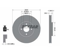 Disco freno TEXTAR 92315503 anteriore, ventilato, 1 Pezzo