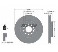 2X Textar 92342603 Disco Freno 280 Mm Per MG MG ZS