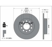 TEXTAR 92345203 Disco freno per VW