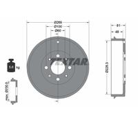 TEXTAR 94027200 Tamburo freno per FIAT,GERMAN E CARS,OPEL,VAUXHALL