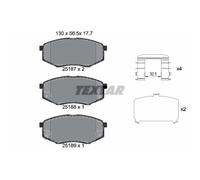 TEXTAR Pastiglie Bremsbelegsatz Frontale per Hyundai IX20 Sonata VI Kia Soul II