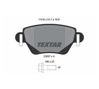 TEXTAR Pastiglie Freno Bremsbelegsatz Posteriore per Renault Kangoo