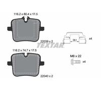 TEXTAR Pastiglie Posteriore per Rolls-Royce Cullinan Phantom VIII BMW X5 X6