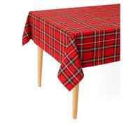 TextilDepot24 Tovaglia 140 x 220 cm, tartan, rosso, quadri, 100% poliestere, tovaglia, tovagliolo, runner