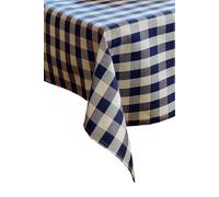 TextilDepot24 Tovaglia con motivo a quadri da 2 cm in cotone - colore blu bianco - casa di campagna (140 x 140 cm)