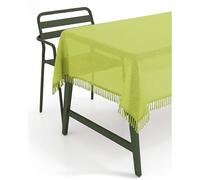 TextilDepot24 Tovaglia da giardino con frange, resistente alle intemperie, schiumata, antiscivolo (140 cm, rotonda, verde)